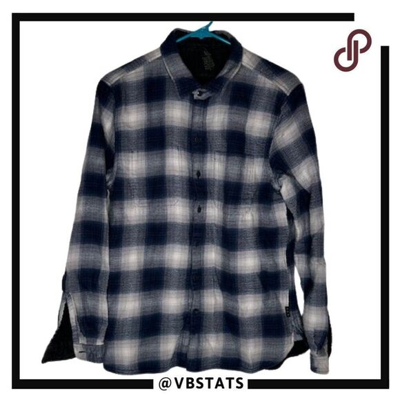 John Varvatos Medium Instulated Flannel Blue/White Plaid Shacket - Picture 1 of 6